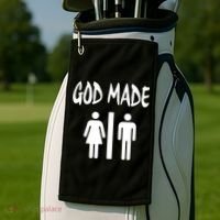 God Made Men Women Funny Christian Golf Towel thumb 2