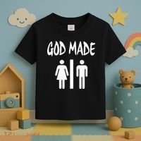 God Made Men Women Funny Christian Toddler T-Shirt thumb 3