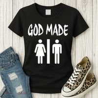 God Made Men Women Funny Christian Women's T-Shirt thumb 3