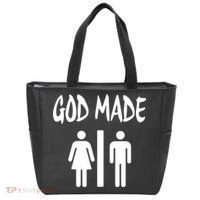 God Made Men Women Funny Christian Tote Bag thumb 0