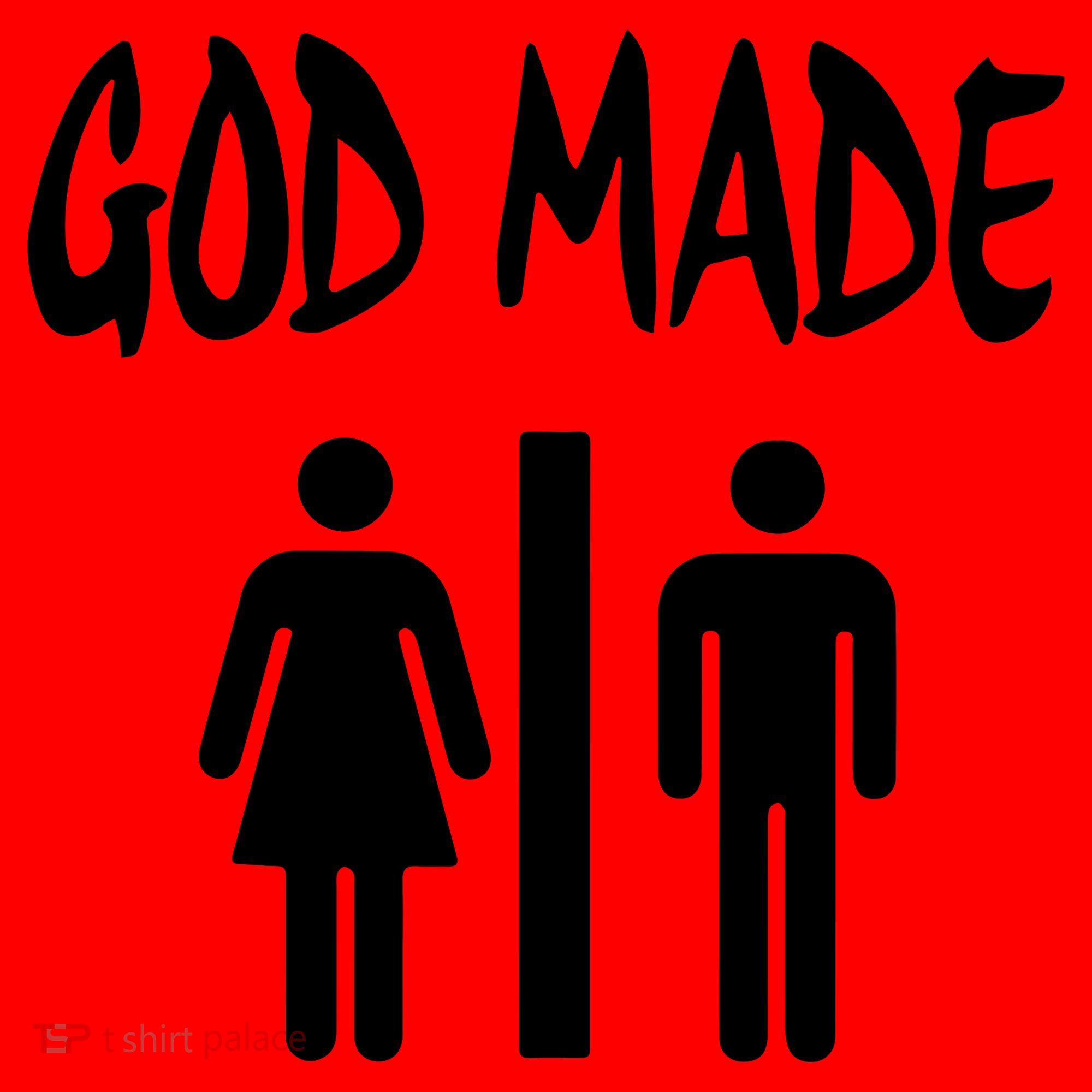 God Made Men Women Funny Christian Santa Hat