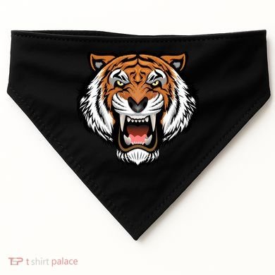 Growling Mouth Open Bengal Tiger USA-Made Doggie Bandana