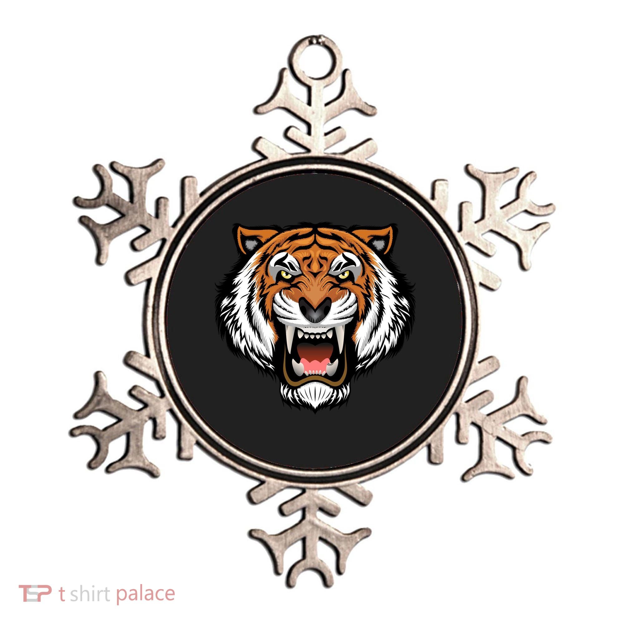 Growling Mouth Open Bengal Tiger Ornament