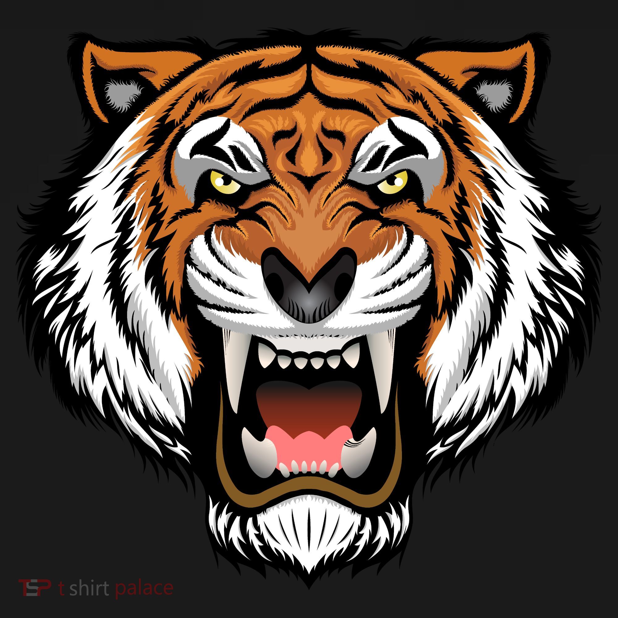 Growling Mouth Open Bengal Tiger Ornament