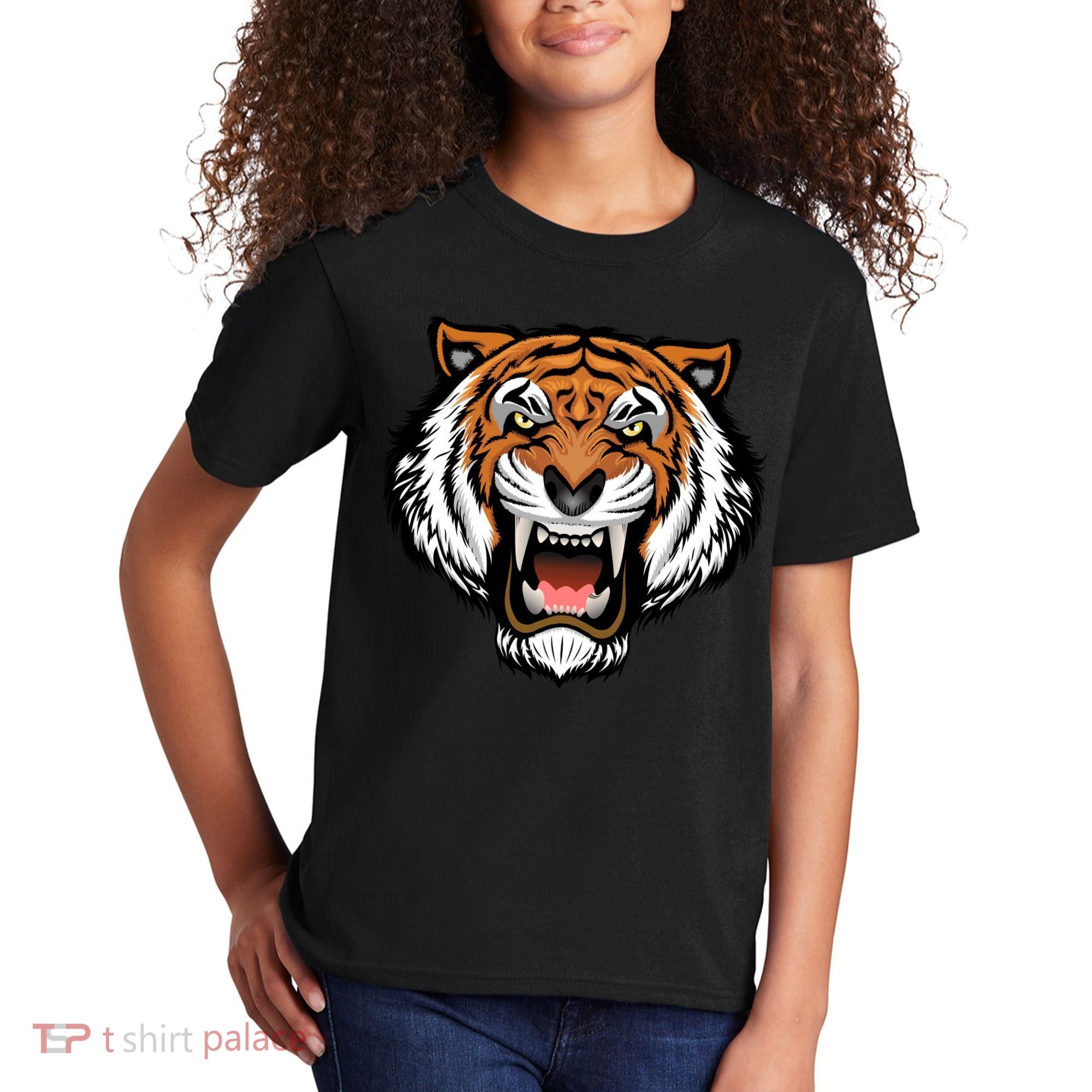Growling Mouth Open Bengal Tiger Kids T-Shirt