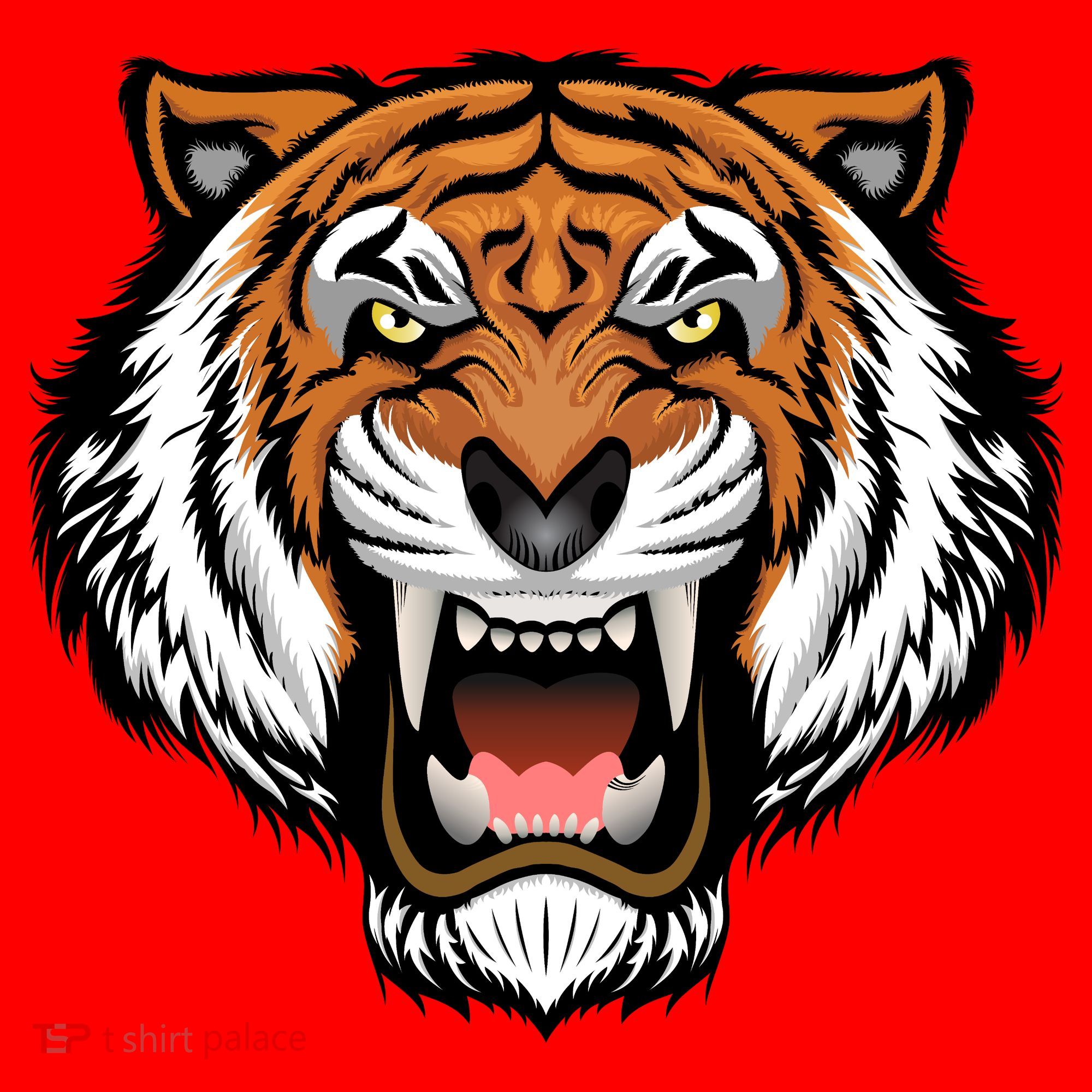 Growling Mouth Open Bengal Tiger Santa Hat