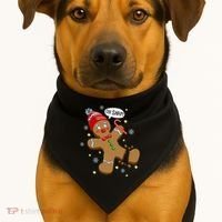 Gingerbread Man Oh Snap Christmas USA-Made Doggie Bandana thumb 1