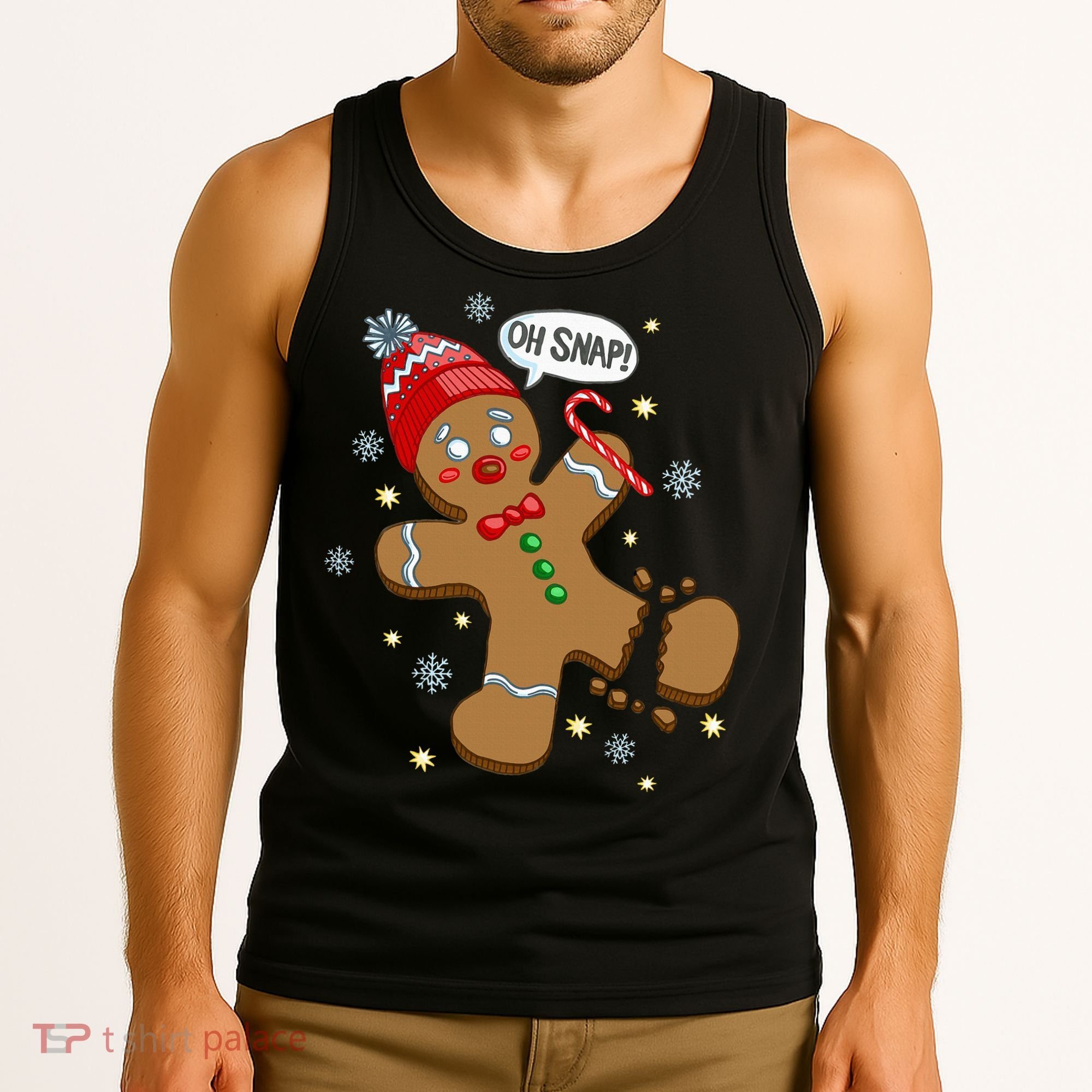 Gingerbread Man Oh Snap Christmas Tank Top