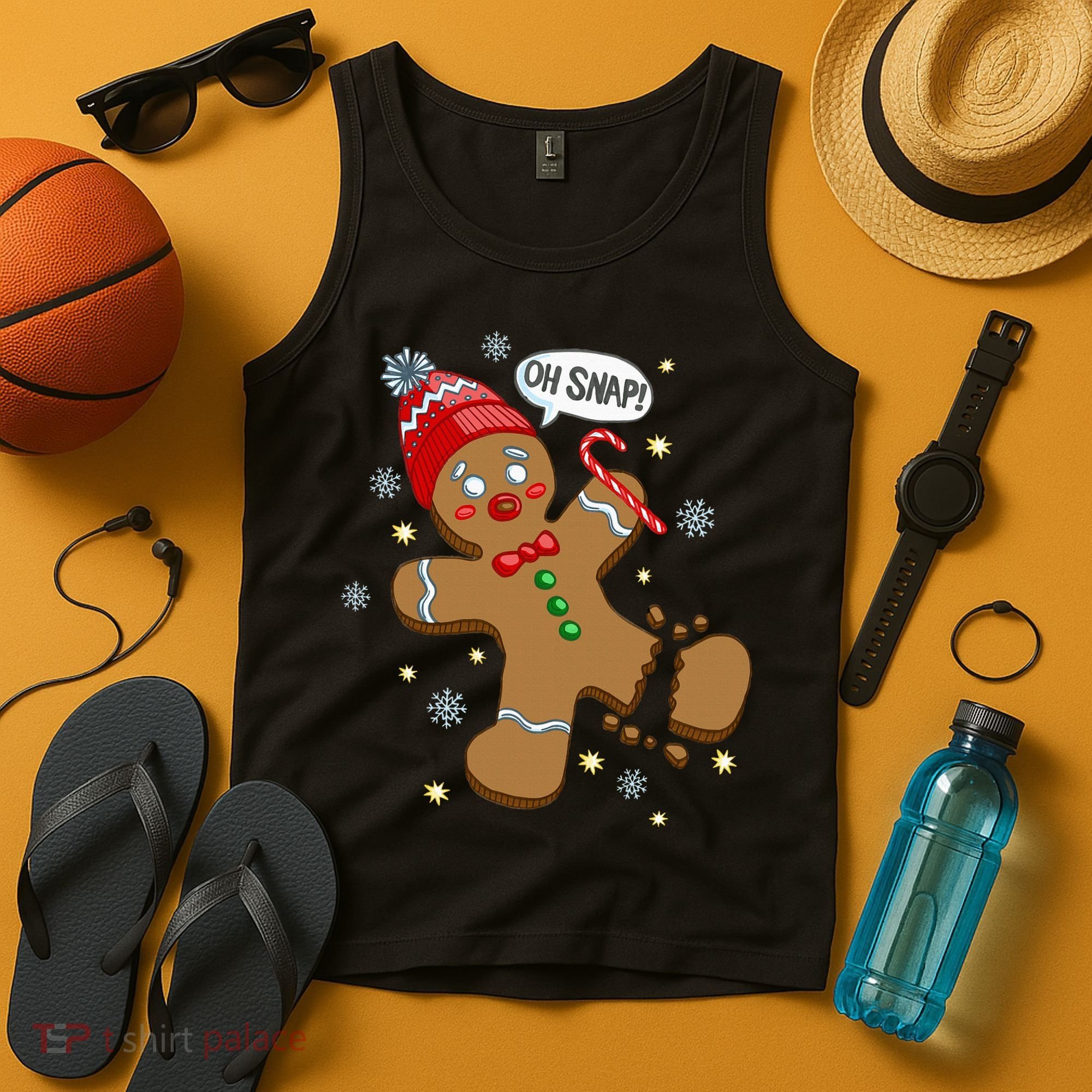 Gingerbread Man Oh Snap Christmas Tank Top