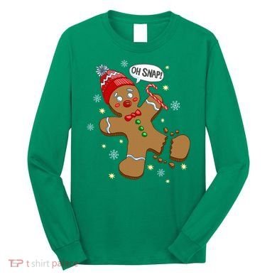 Gingerbread Man Oh Snap Christmas Long Sleeve Shirt