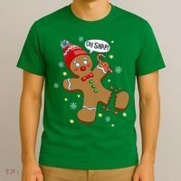 Gingerbread Man Oh Snap Christmas T-Shirt thumb 3