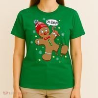 Gingerbread Man Oh Snap Christmas T-Shirt thumb 4
