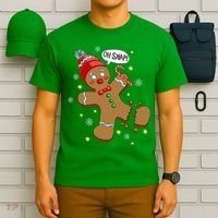 Gingerbread Man Oh Snap Christmas T-Shirt thumb 6