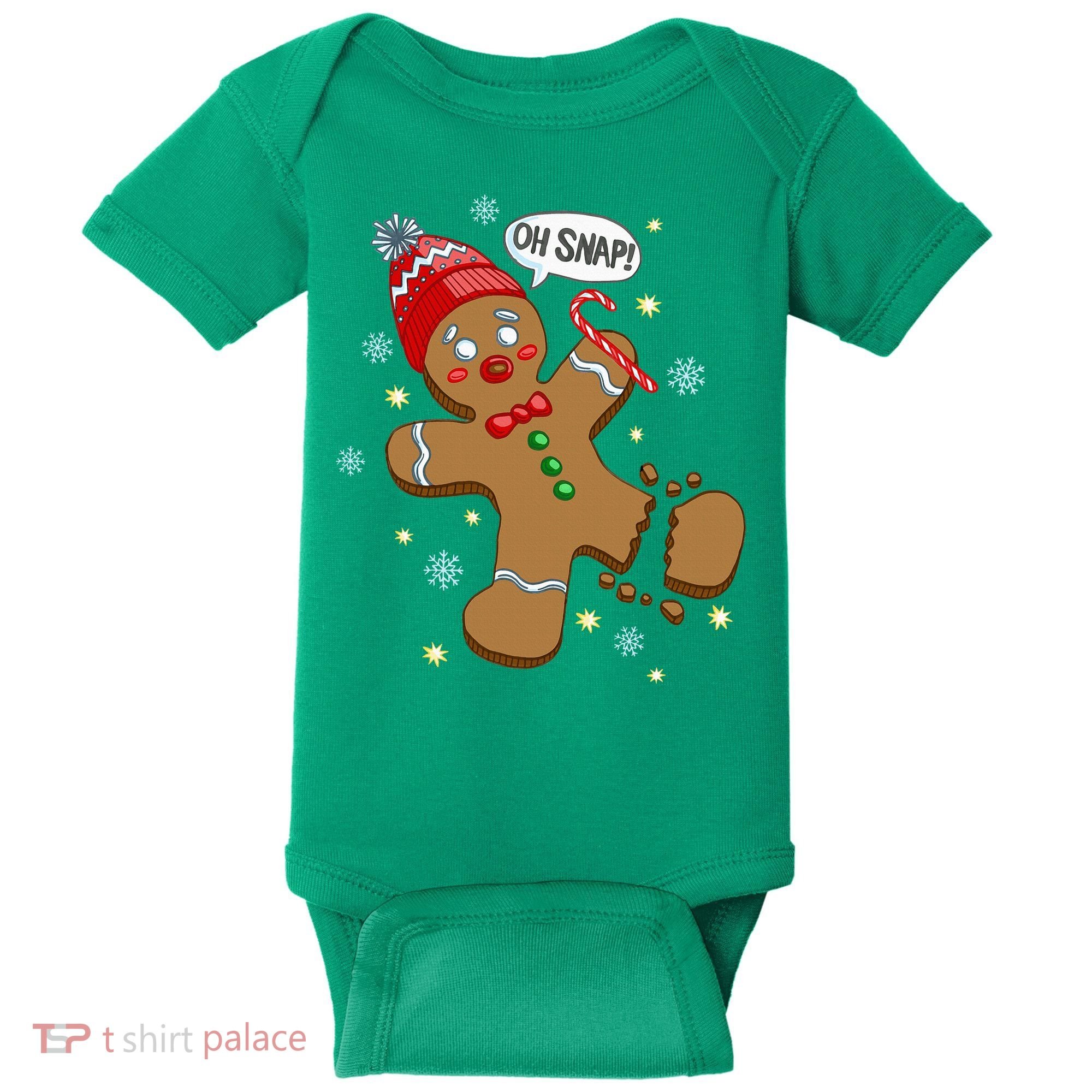 Gingerbread Man Oh Snap Christmas Baby Bodysuit