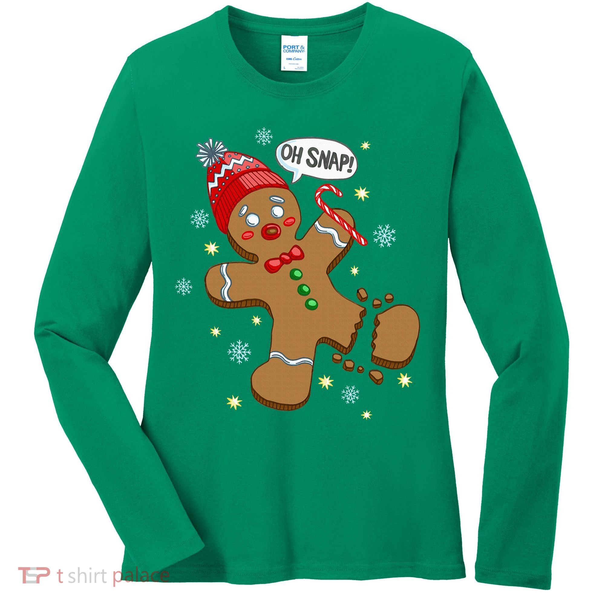 Gingerbread Man Oh Snap Christmas Women's Long Sleeve Shirt