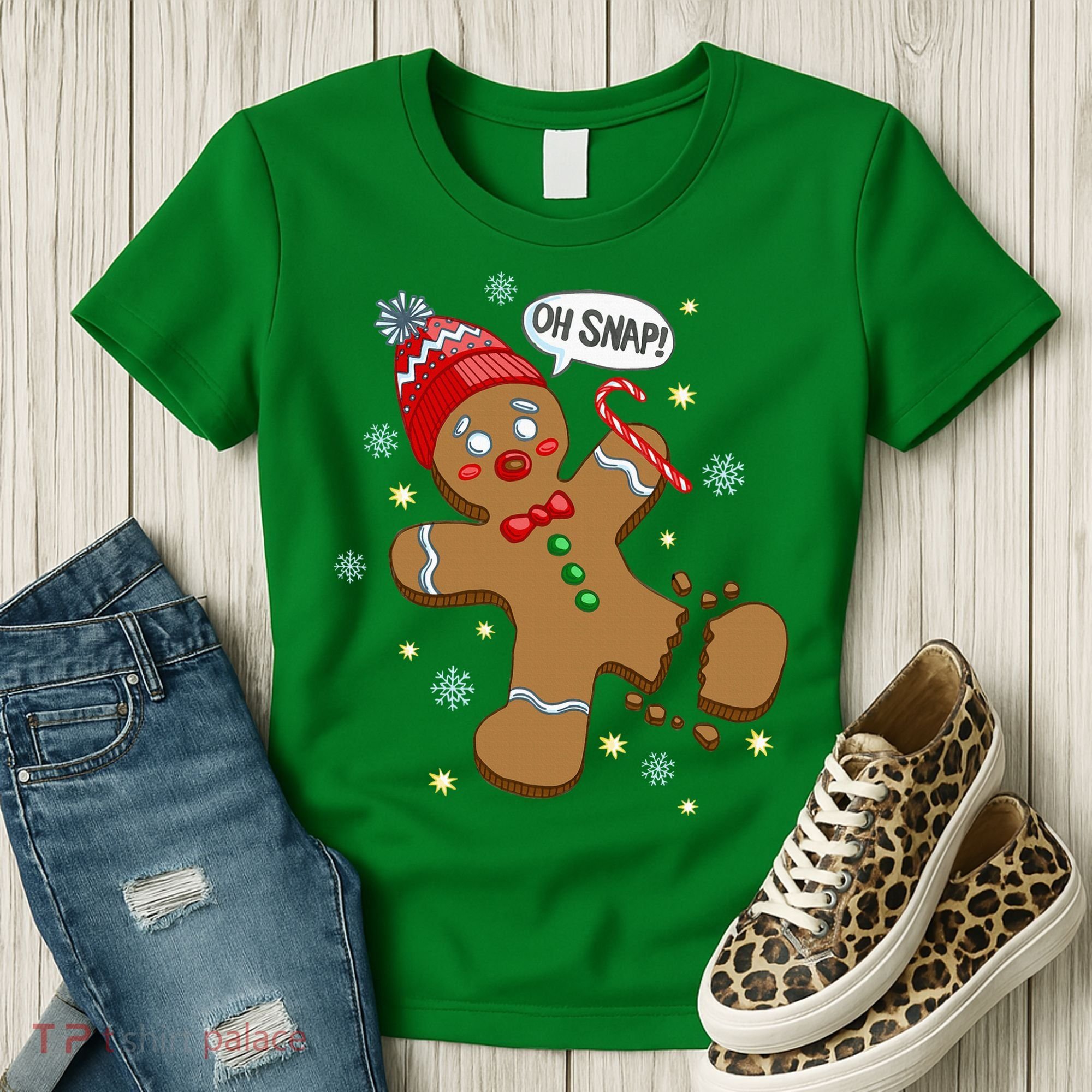Gingerbread Man Oh Snap Christmas Women's T-Shirt