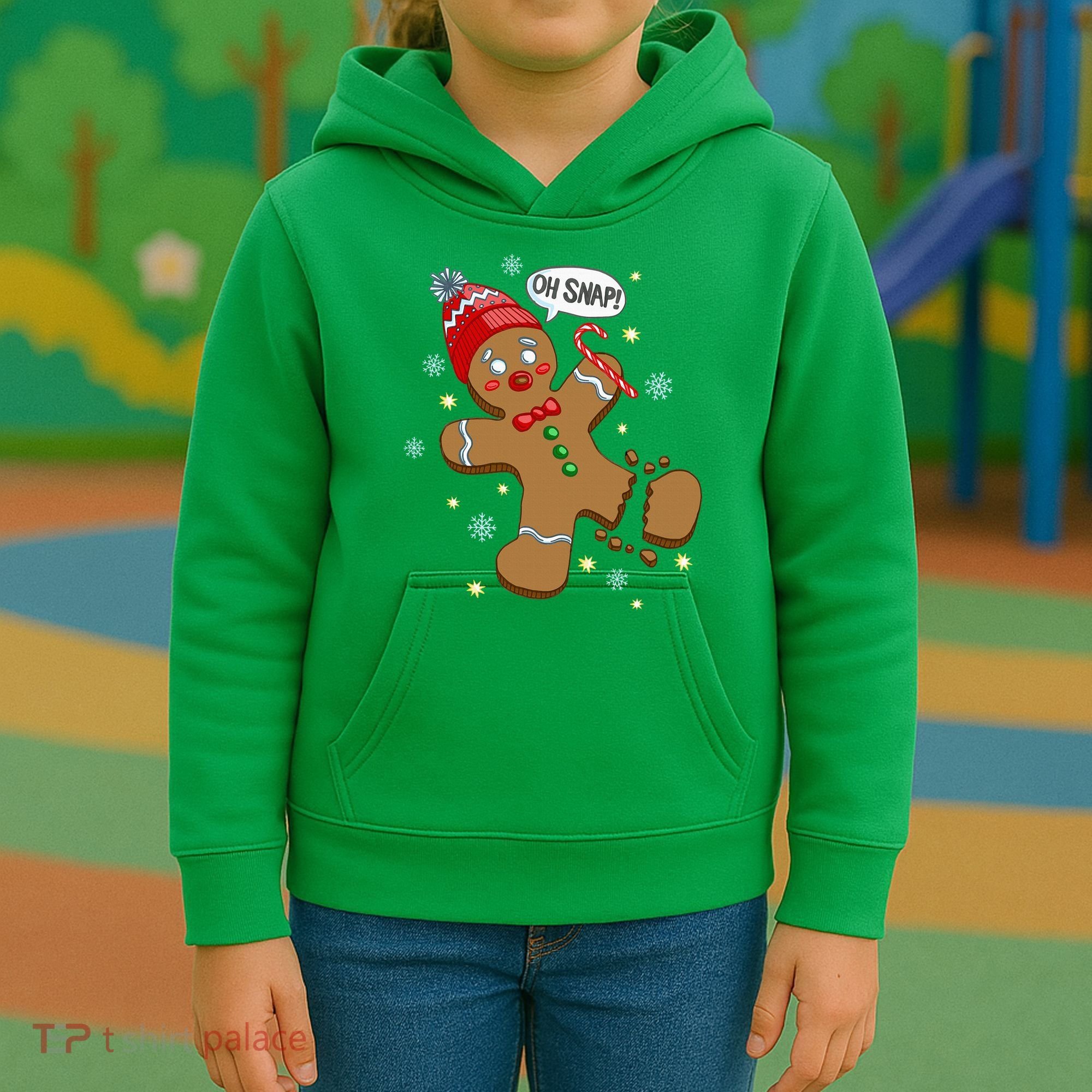 Gingerbread Man Oh Snap Christmas Kids Hoodie