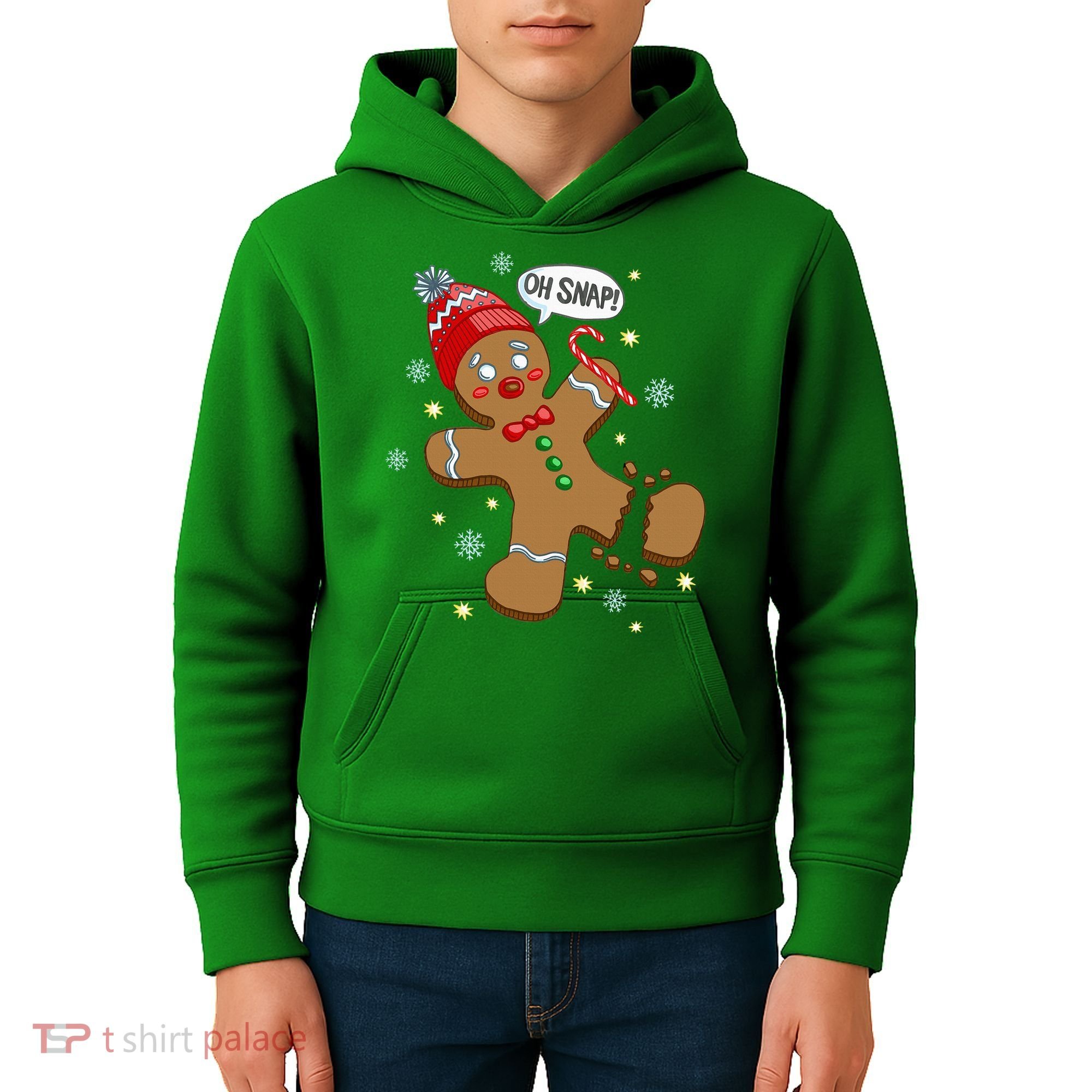 Gingerbread Man Oh Snap Christmas Kids Hoodie