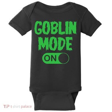 GOBLIN MODE ON funny quotes saying Baby Bodysuit