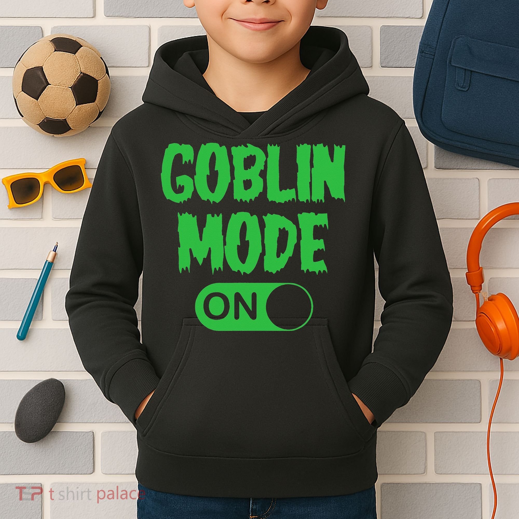 GOBLIN MODE ON funny quotes saying Kids Hoodie