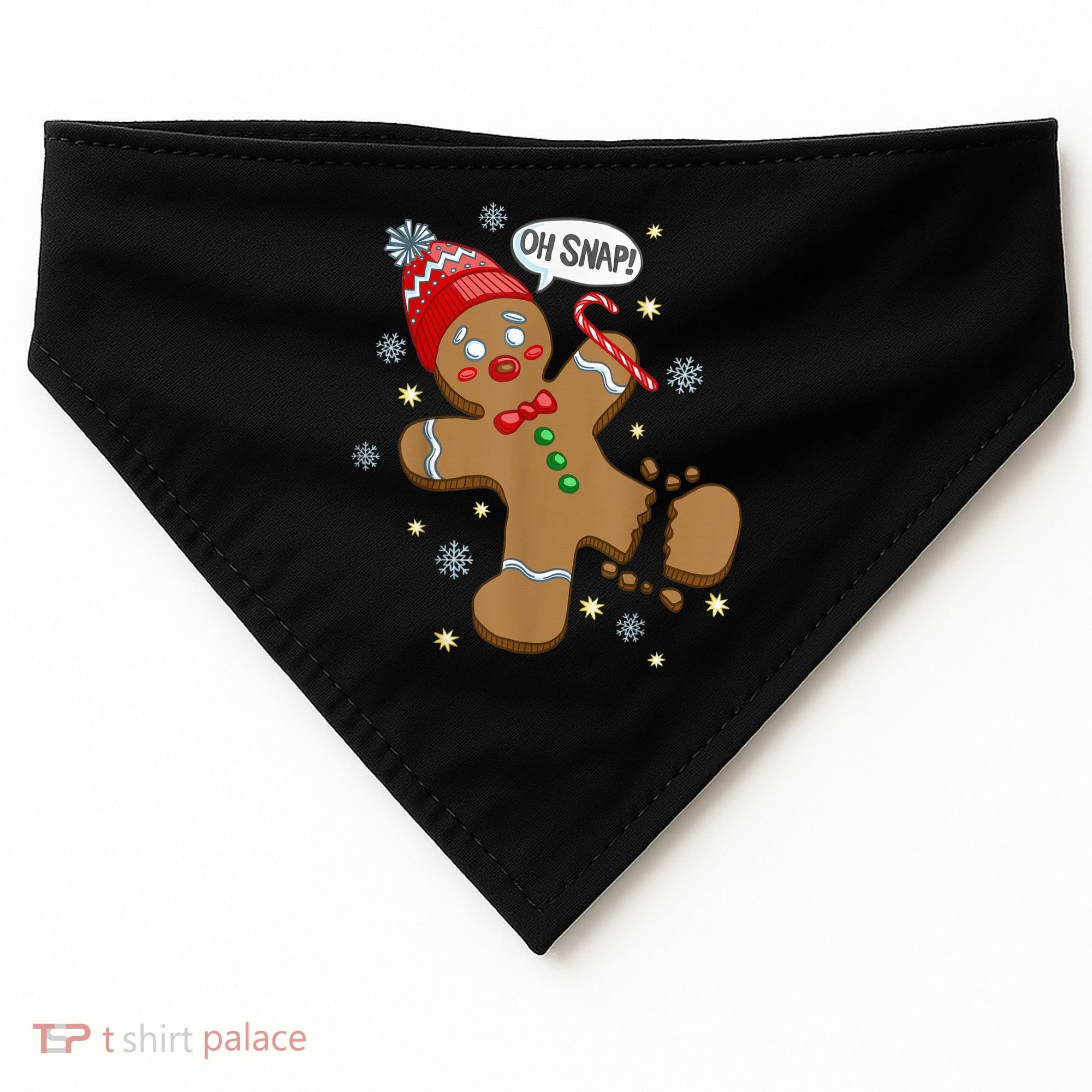 Gingerbread Man Oh Snap Christmas USA-Made Doggie Bandana