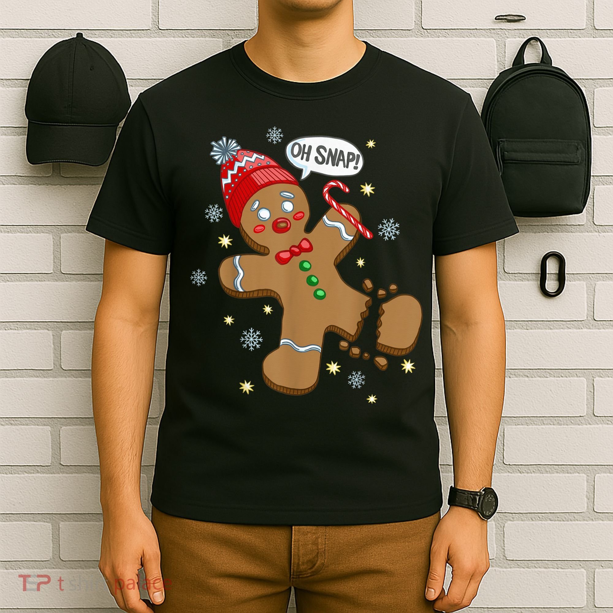 Gingerbread Man Oh Snap Christmas T-Shirt