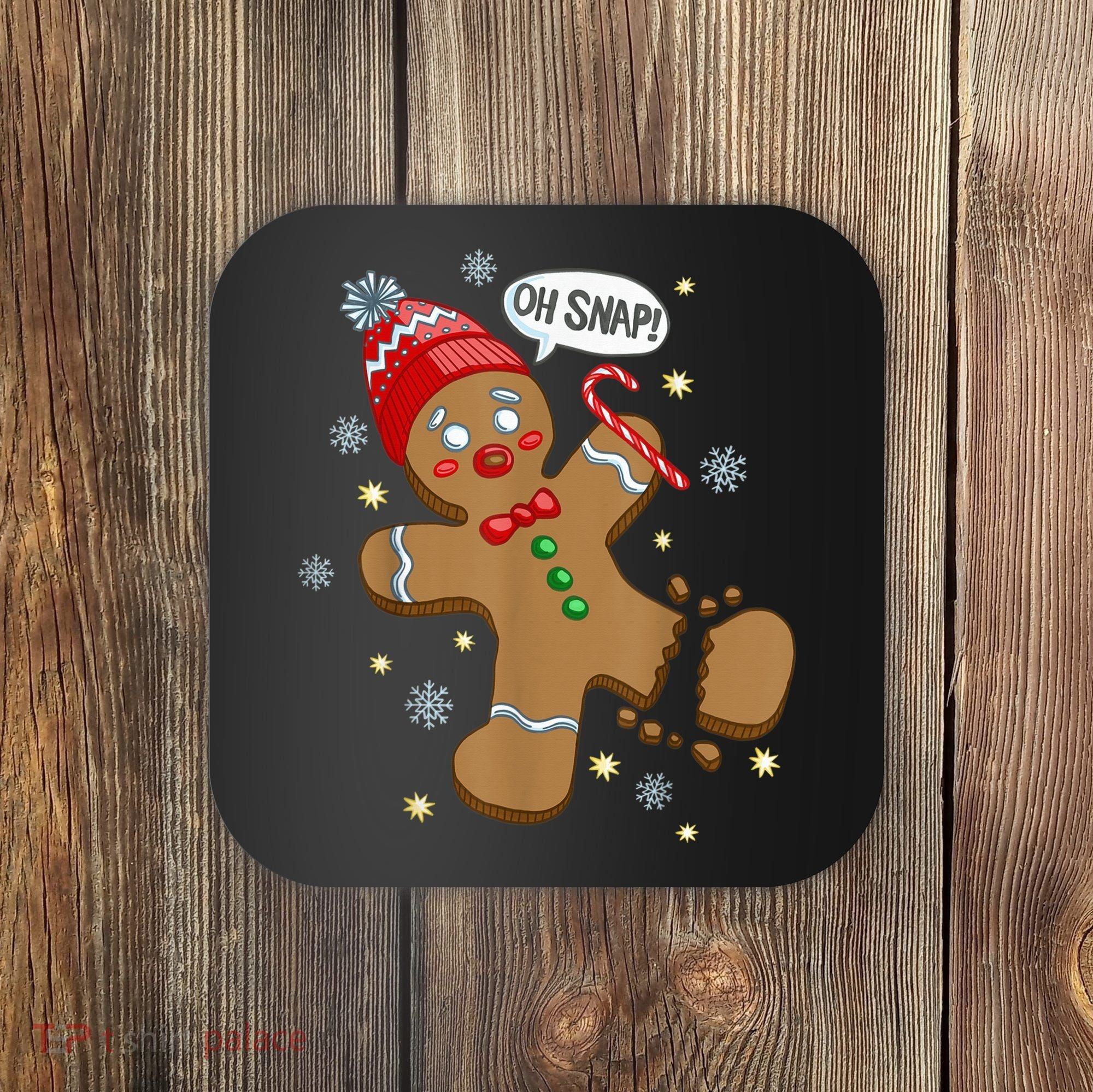 Gingerbread Man Oh Snap Christmas Coaster