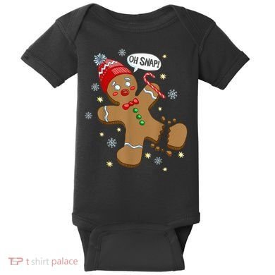 Gingerbread Man Oh Snap Christmas Baby Bodysuit