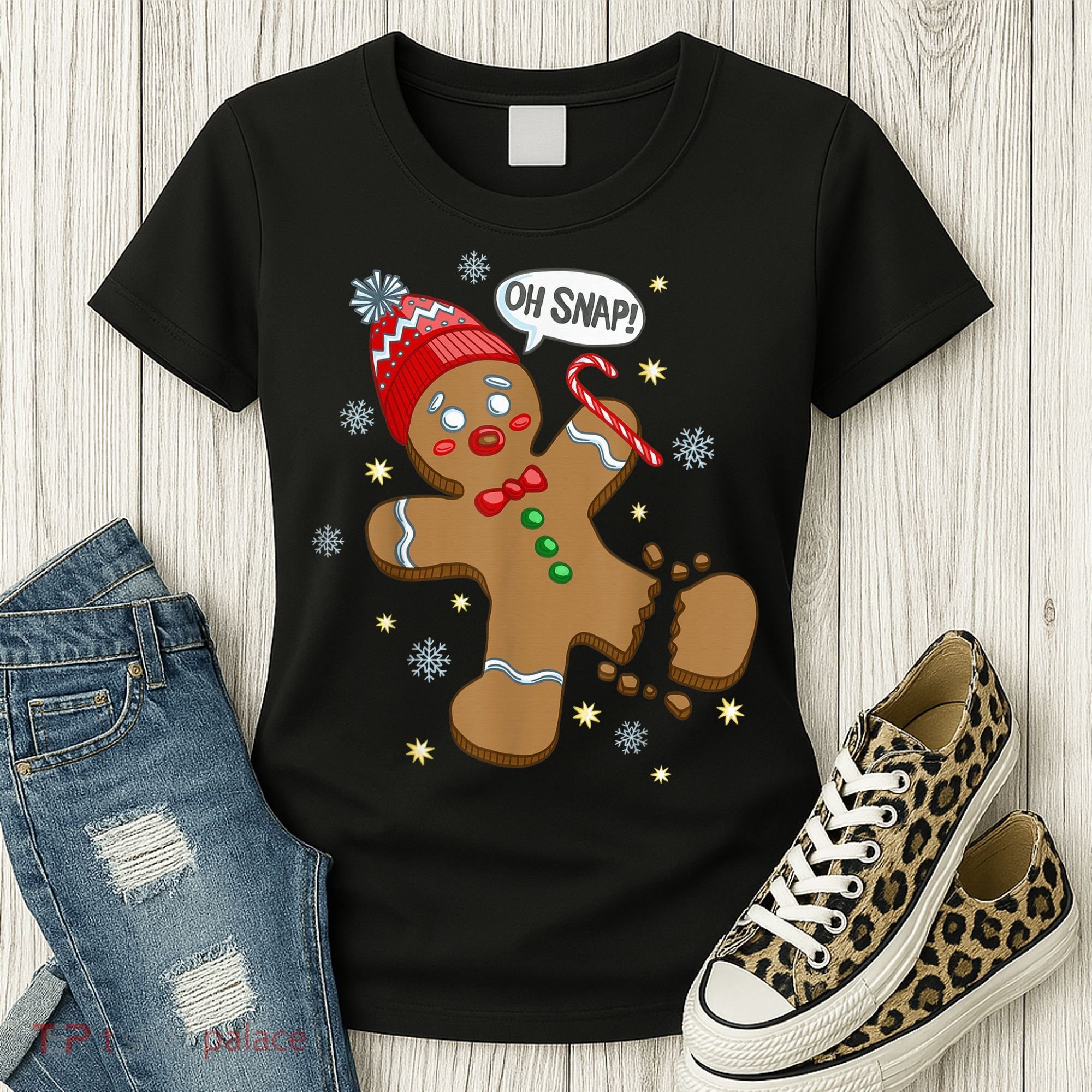 Gingerbread Man Oh Snap Christmas Women's T-Shirt