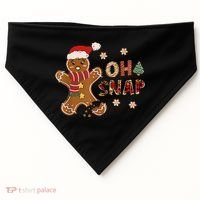 Gingerbread Man Oh Snap Christmas Funny Cookie Baking USA-Made Doggie Bandana thumb 0