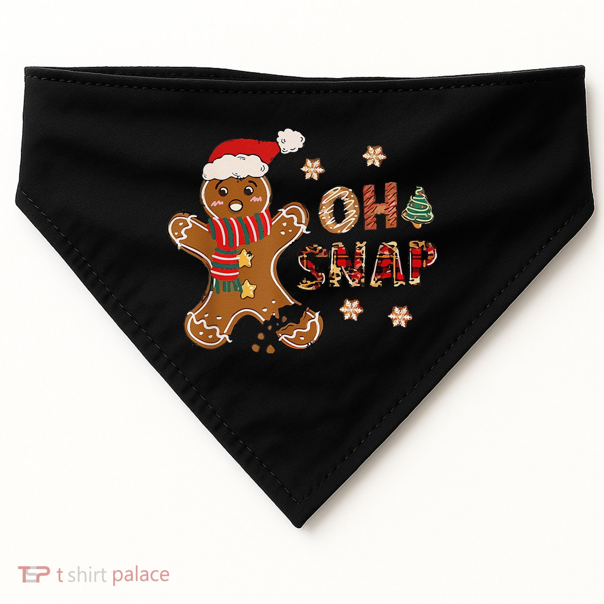 Gingerbread Man Oh Snap Christmas Funny Cookie Baking USA-Made Doggie Bandana