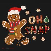 Gingerbread Man Oh Snap Christmas Funny Cookie Baking Button thumb 1