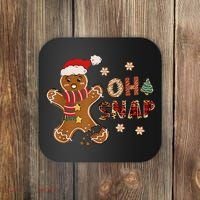 Gingerbread Man Oh Snap Christmas Funny Cookie Baking Coaster thumb 0