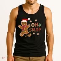 Gingerbread Man Oh Snap Christmas Funny Cookie Baking Tank Top thumb 3