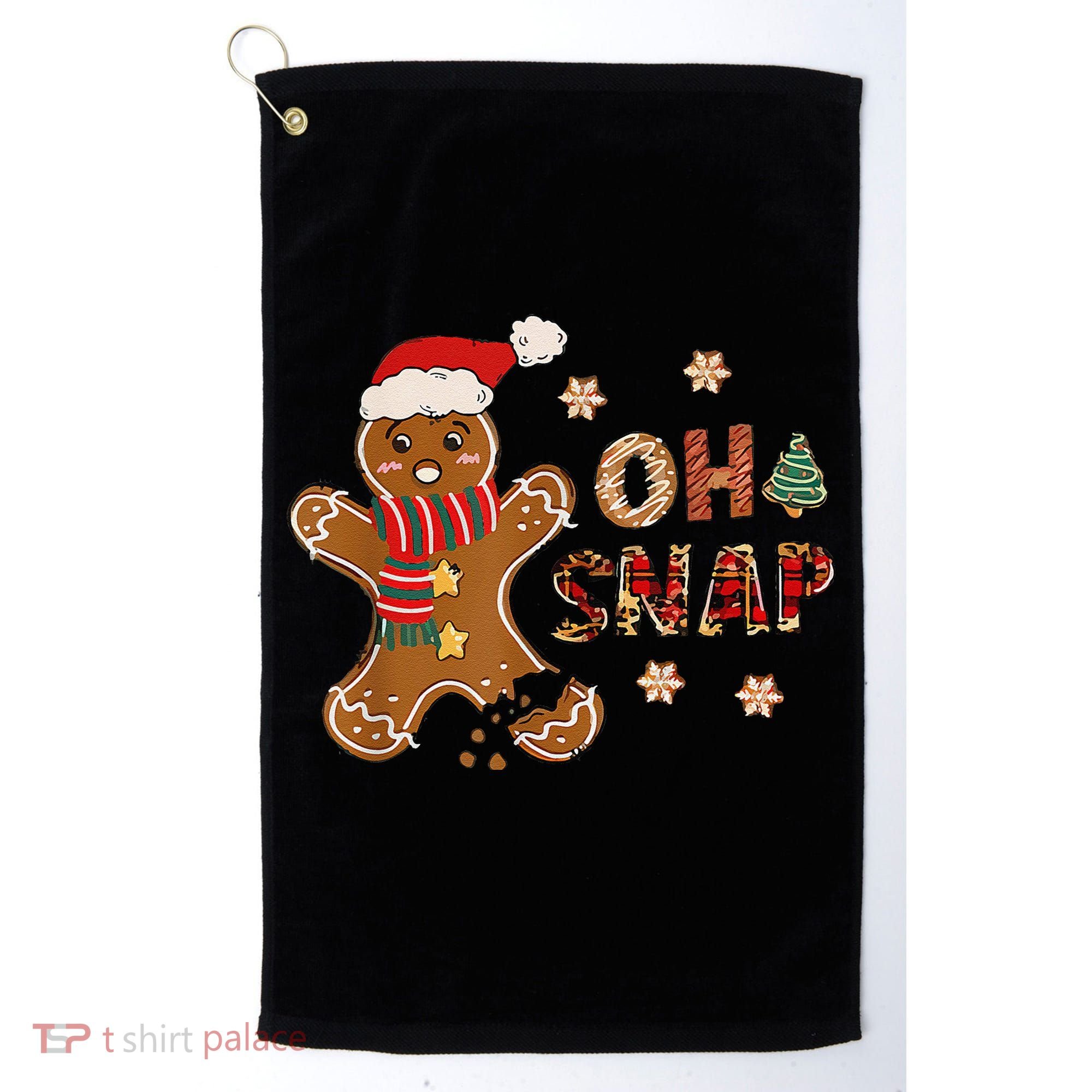 Gingerbread Man Oh Snap Christmas Funny Cookie Baking Golf Towel