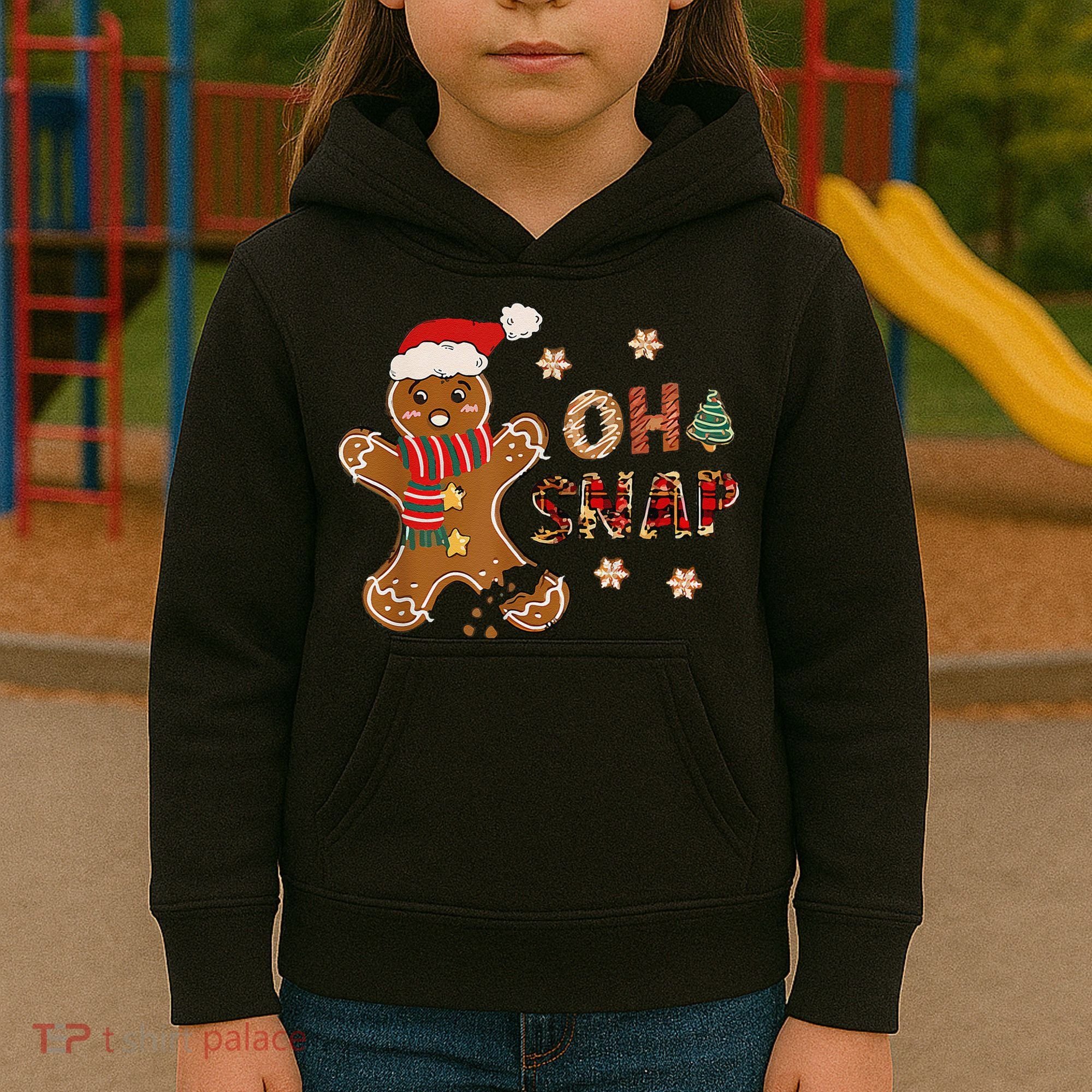 Gingerbread Man Oh Snap Christmas Funny Cookie Baking Kids Hoodie