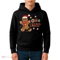 Gingerbread Man Oh Snap Christmas Funny Cookie Baking Kids Hoodie thumb 4