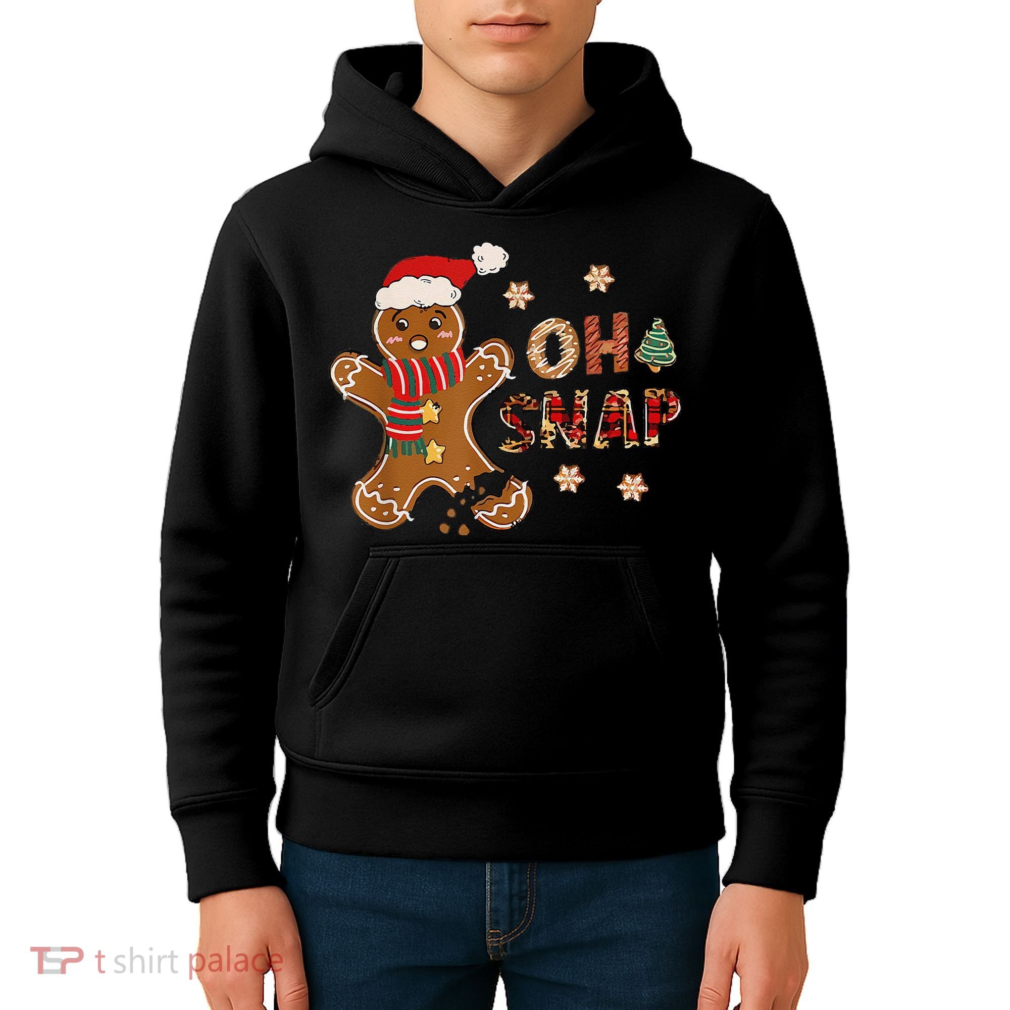 Gingerbread Man Oh Snap Christmas Funny Cookie Baking Kids Hoodie