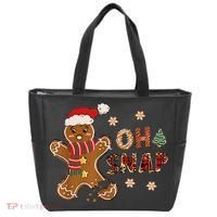 Gingerbread Man Oh Snap Christmas Funny Cookie Baking Tote Bag thumb 0