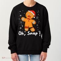 Gingerbread Man Oh Snap Christmas Cookie Costume Baking Team  Women's Sweatshirt thumb 0