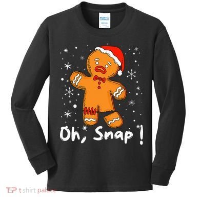 Gingerbread Man Oh Snap Christmas Cookie Costume Baking Team  Kids Long Sleeve Shirt