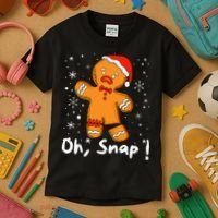 Gingerbread Man Oh Snap Christmas Cookie Costume Baking Team  Kids T-Shirt thumb 3