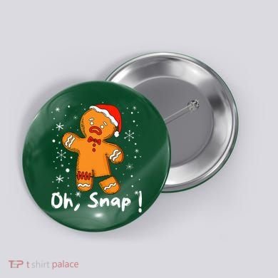 Gingerbread Man Oh Snap Christmas Cookie Costume Baking Team  Button