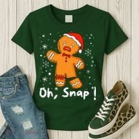 Gingerbread Man Oh Snap Christmas Cookie Costume Baking Team  Women's T-Shirt thumb 3