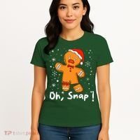 Gingerbread Man Oh Snap Christmas Cookie Costume Baking Team  Women's T-Shirt thumb 4