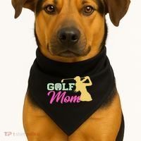 Golf Mom Plays Golf Fitted Gift For Mother's Day USA-Made Doggie Bandana thumb 1