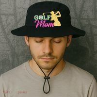 Golf Mom Plays Golf Fitted Gift For Mother's Day Bucket Hat thumb 2