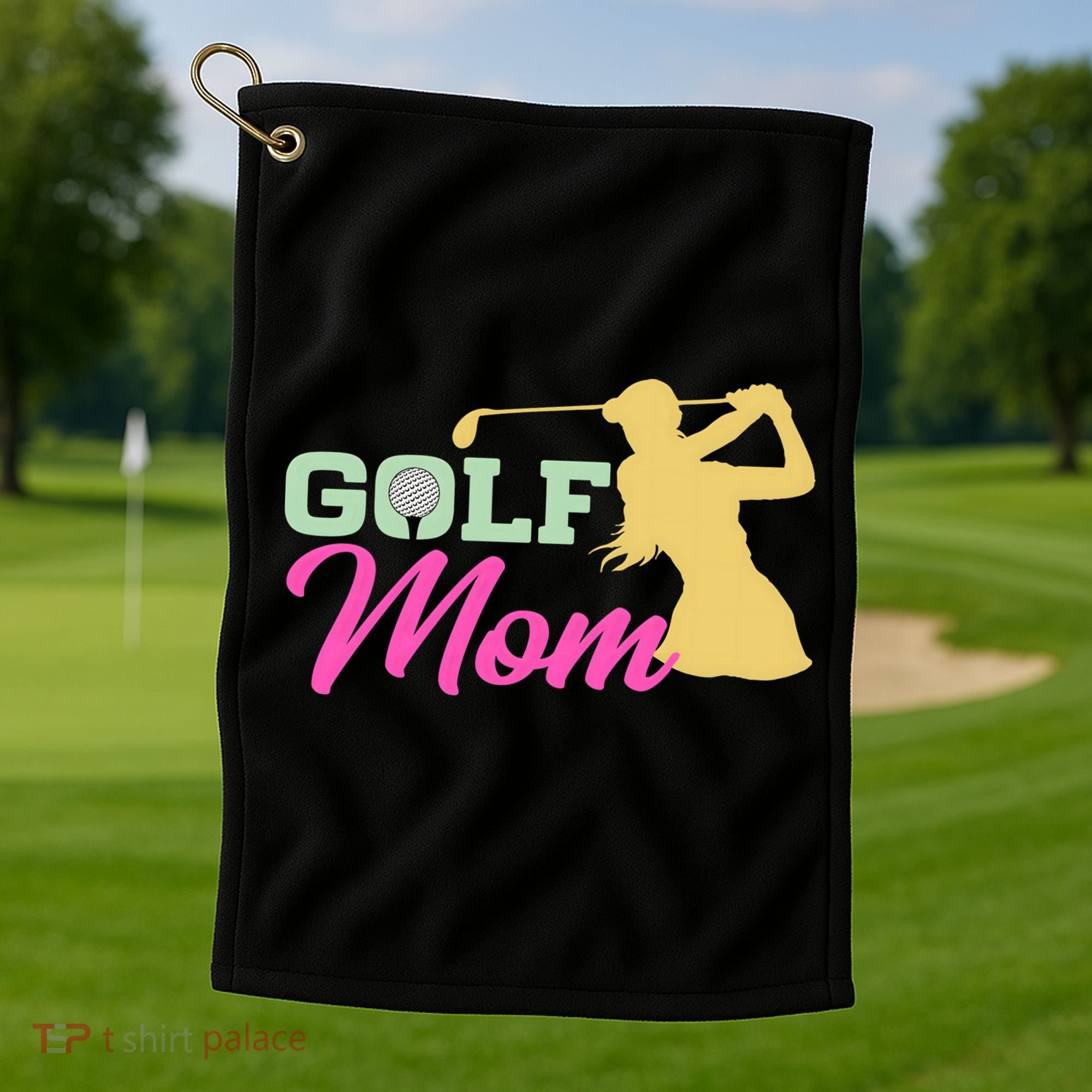 Golf Mom Plays Golf Fitted Gift For Mother's Day Golf Towel