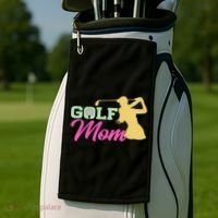 Golf Mom Plays Golf Fitted Gift For Mother's Day Golf Towel thumb 2