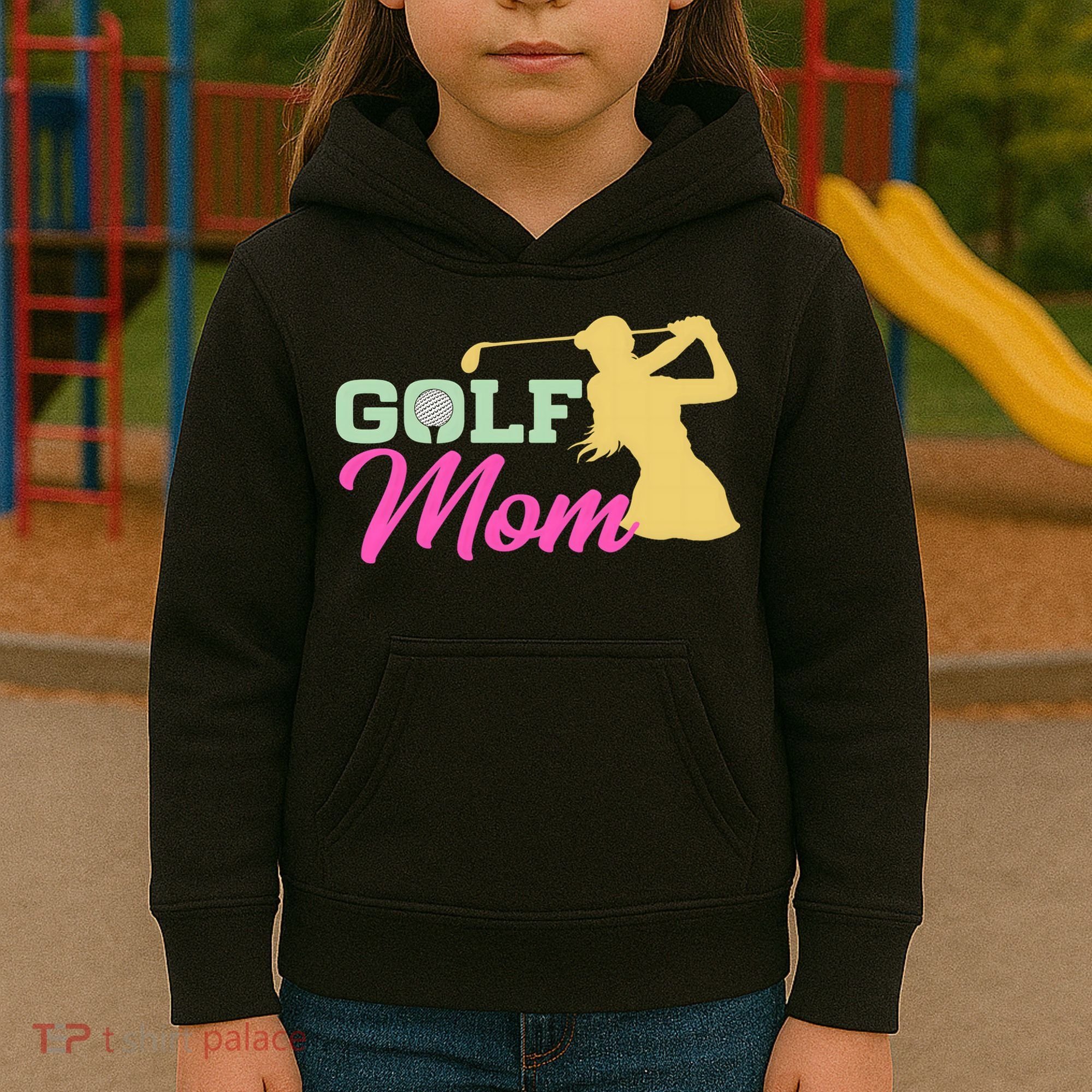 Golf Mom Plays Golf Fitted Gift For Mother's Day Kids Hoodie